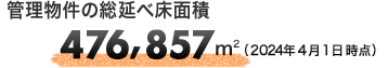 管理物件の総延べ床面積476,857m2（2024年4月1日時点）